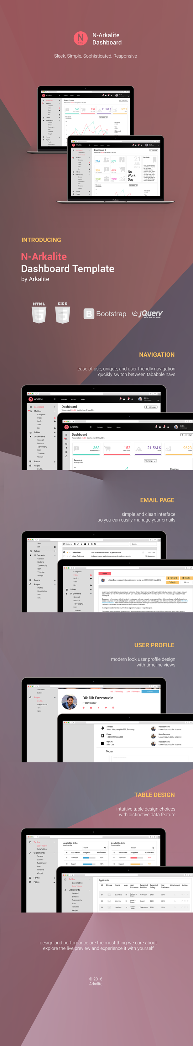 N-Arkalite Admin Template For Bootstrap 4